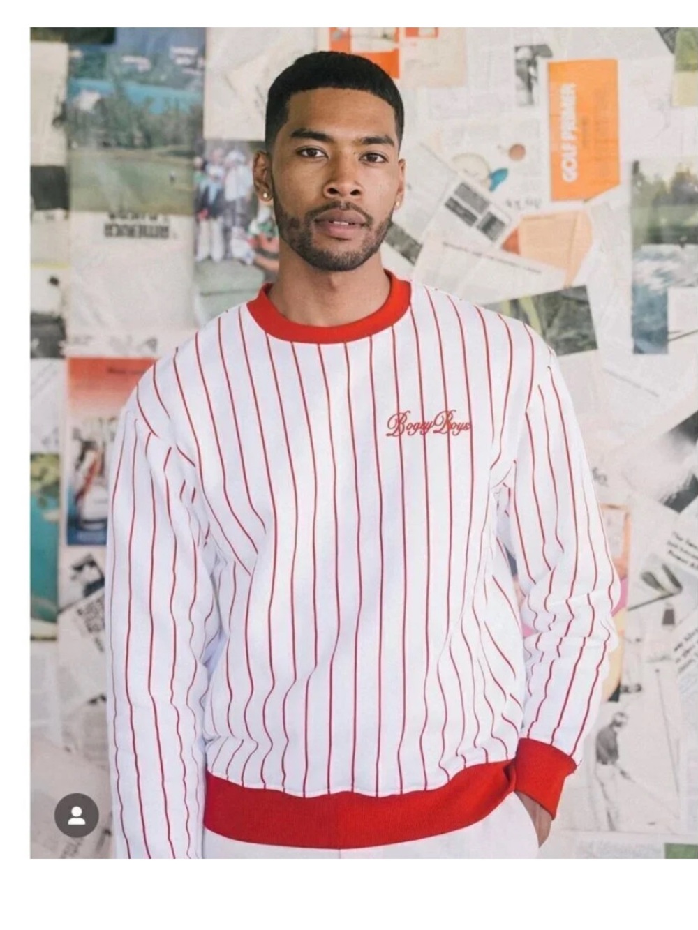 Bogey Boys Striped Pullover Mens Sz Large